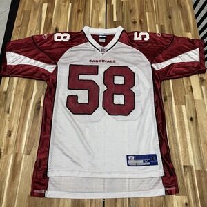 Karlos Dansby Jersey Mens M Reebok White Arizona Cardinals NFL Football Nylon